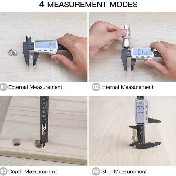 Digital Caliper 6 Inch with Larger LCD Display, Inch/Fractions/Millimeter - Picture 4 of 7
